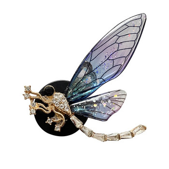 Пеперуда щипка за парфюм за кола Dragonfly Shape Shiny Rhinestone Auto Air Outlet Освежител за парфюм щипка за автомобилни аксесоари Интериор