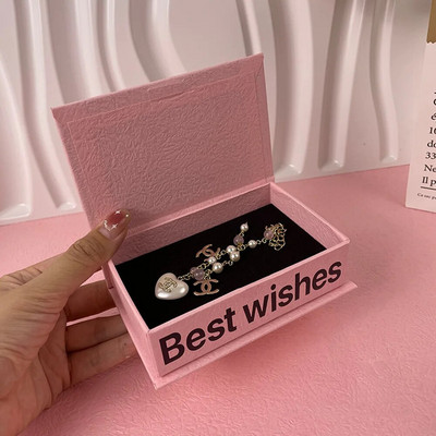 Uus ümberpööratav ehtekarp Kõrvarõngad Sõrmus Kaelakee Säilitusvitriin Paber Simple Ins Ehete Pakendikarp Joyero Reisimiseks