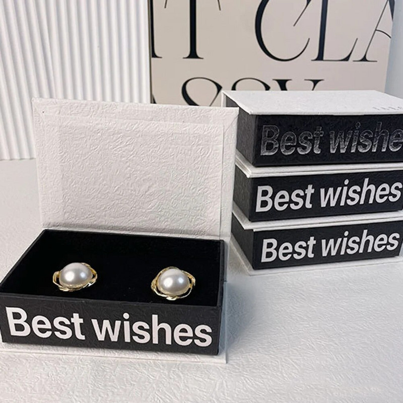 Uus ümberpööratav ehtekarp Kõrvarõngad Sõrmus Kaelakee Säilitusvitriin Paber Simple Ins Ehete Pakendikarp Joyero Reisimiseks