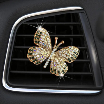 Išskirtinis „Butterfly Diamond“ oro kondicionavimo automobilio aromaterapinis segtukas „Fashion“ automobilio oro išleidimo anga Universalus, patvarus. Automobilio stilius