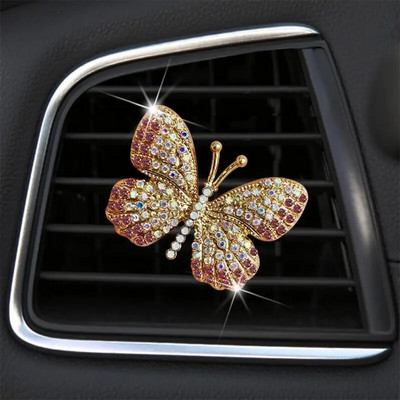 Išskirtinis „Butterfly Diamond“ oro kondicionavimo automobilio aromaterapinis segtukas „Fashion“ automobilio oro išleidimo anga Universalus, patvarus. Automobilio stilius