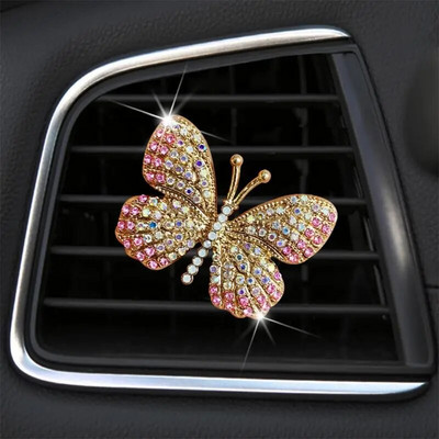 Išskirtinis „Butterfly Diamond“ oro kondicionavimo automobilio aromaterapinis segtukas „Fashion“ automobilio oro išleidimo anga Universalus, patvarus. Automobilio stilius
