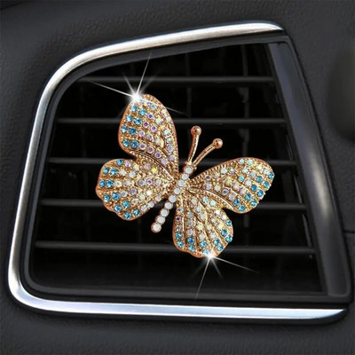 Išskirtinis „Butterfly Diamond“ oro kondicionavimo automobilio aromaterapinis segtukas „Fashion“ automobilio oro išleidimo anga Universalus, patvarus. Automobilio stilius
