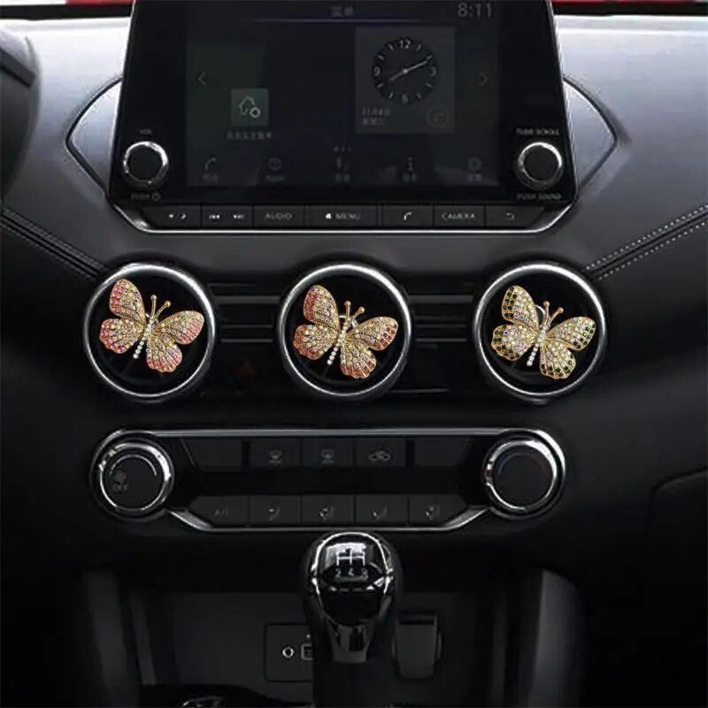 Išskirtinis „Butterfly Diamond“ oro kondicionavimo automobilio aromaterapinis segtukas „Fashion“ automobilio oro išleidimo anga Universalus, patvarus. Automobilio stilius