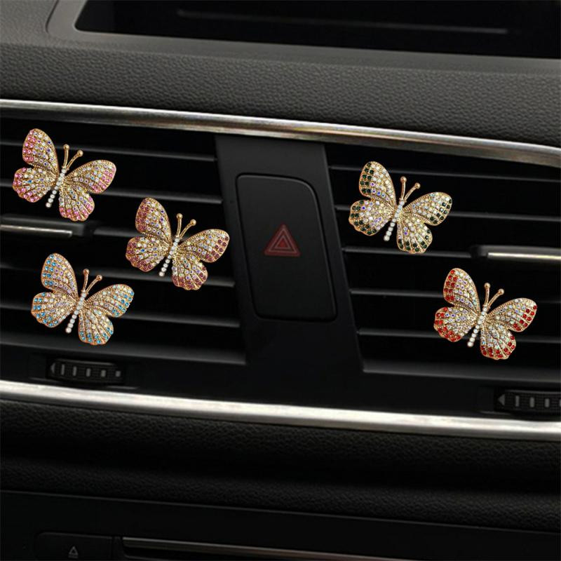Išskirtinis „Butterfly Diamond“ oro kondicionavimo automobilio aromaterapinis segtukas „Fashion“ automobilio oro išleidimo anga Universalus, patvarus. Automobilio stilius