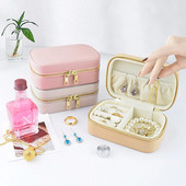 Mini kaasaskantav ehtekarp reisimiseks sõrmuse kõrvarõngad kaelakee käevõru hoidmiseks PU nahast tõmblukuga ehete karp Joyero