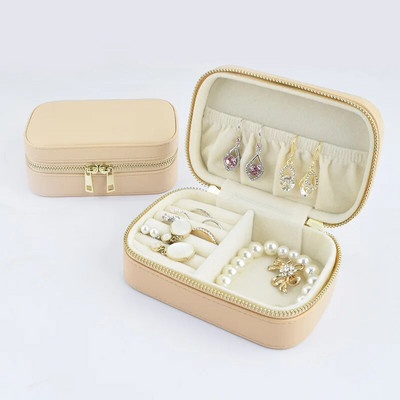 Mini kaasaskantav ehtekarp reisimiseks sõrmuse kõrvarõngad kaelakee käevõru hoidmiseks PU nahast tõmblukuga ehete karp Joyero