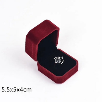 Висококачествена кутия за бижута от червено кадифе за предложение Подарък за сватбено парти Висулка Колие Гривна Съхранение на пръстен Кутия за бижута Органайзер