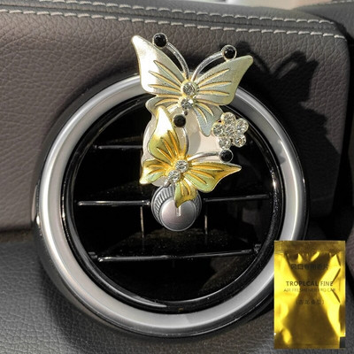 Butterfly õhuvärskendaja auto stiilis auto parfüüm Loomuliku lõhnaga õhukonditsioneer Teemant aroomiteraapia klamber Auto Aksessuaarid Interjöör