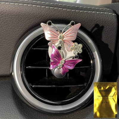 Butterfly õhuvärskendaja auto stiilis auto parfüüm Loomuliku lõhnaga õhukonditsioneer Teemant aroomiteraapia klamber Auto Aksessuaarid Interjöör