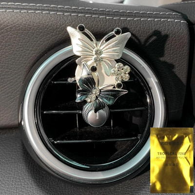 Butterfly õhuvärskendaja auto stiilis auto parfüüm Loomuliku lõhnaga õhukonditsioneer Teemant aroomiteraapia klamber Auto Aksessuaarid Interjöör