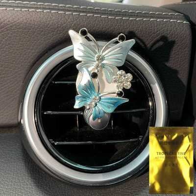 Butterfly õhuvärskendaja auto stiilis auto parfüüm Loomuliku lõhnaga õhukonditsioneer Teemant aroomiteraapia klamber Auto Aksessuaarid Interjöör