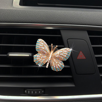 Butterfly auto parfüümi klamber Värviline Butterfly auto õhuvärskendaja parfüümi klamber Autodekoratsioon auto kividest tarvikud interjöör