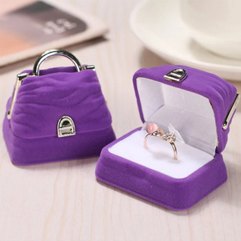 Νέο Δαχτυλίδι Flannelette για κρεμαστά σκουλαρίκια Stud κολιέ Οργανωτής δώρου Ροζ μωβ τσάντα σε σχήμα Μόδας Μίνι κοσμηματοπωλείο