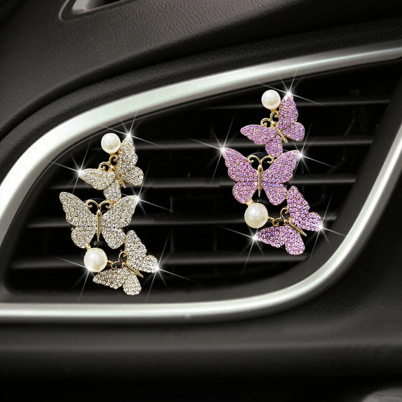 Auto õhuvärskendaja parfüüm Diamond Outlet Clip Butterfly 3in1 Beautiful Butterflies palsam Autotarvikud sisekujundus