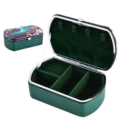 Kõrgekvaliteediline ehtekarp reisisõrmuste jaoks, kõrvarõngad, ripats, kaelakee, hoiuvitriin, PU-nahast kaasaskantav ehete karp