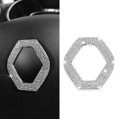 Auto rooliratta logoga metallist teemantkristallkleebis Renault Megane 2 3 Clio 4 Captur Kadjar Fluence Koleo tarvikutele