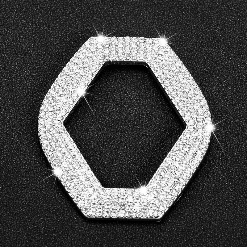 Automašīnas stūres logotipa metāla dimanta kristāla uzlīme Renault Megane 2 3 Clio 4 Captur Kadjar Fluence Koleo piederumiem
