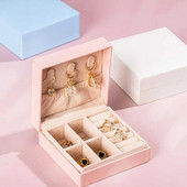 Kvadratinė apverčiama papuošalų dėžutė, skirta kelionėms moterims, žiedai auskarai, karoliai, laikymo ekranas, nešiojama PU odinė papuošalų dėžutė