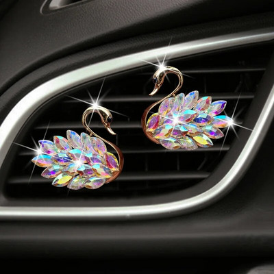 Diamond Swan auto väljalaskeava õhutusklambrid auto õhuvärskendaja parfüümi klambri difuusor teemant auto ornament Kingituseks mõeldud autotarvikud tüdrukutele
