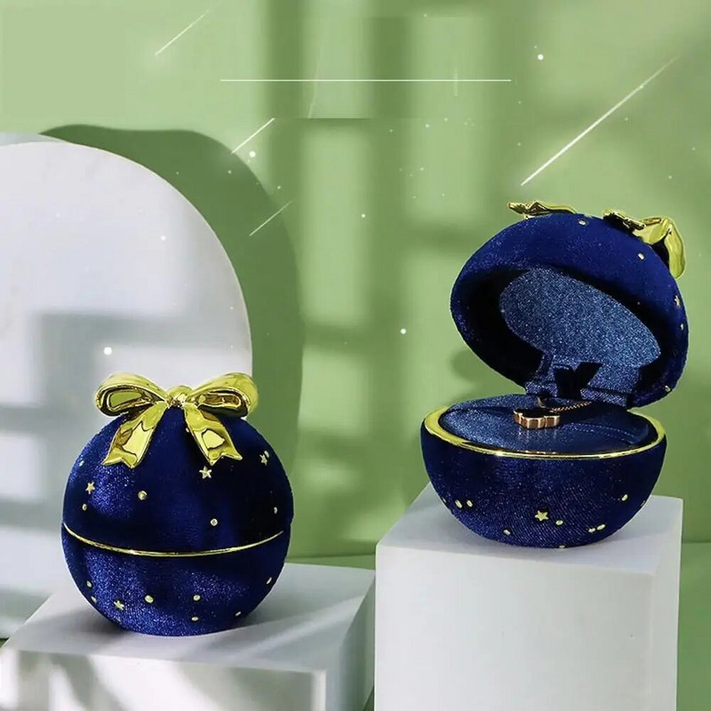 Augstas kvalitātes apļveida pilna Sky Star juvelierizstrādājumu kastīte Gredzenu kastīte Bow mezglu kaklarotas kulonu kastīte kāzu svinībām dāvanu rotaslietu organizatoram Bo