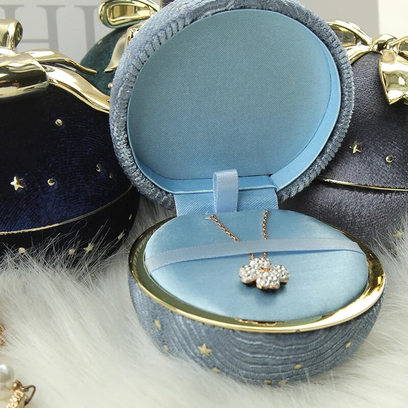 Augstas kvalitātes apļveida pilna Sky Star juvelierizstrādājumu kastīte Gredzenu kastīte Bow mezglu kaklarotas kulonu kastīte kāzu svinībām dāvanu rotaslietu organizatoram Bo