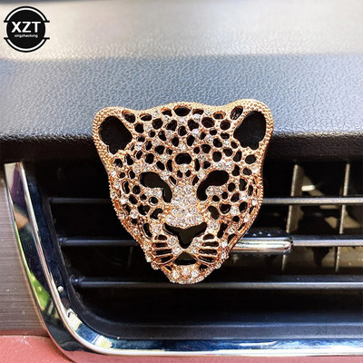 Car Air Vent Perfume Clip Charms Crystal Leopard Aromatherapy Diffuser αιθέριων ελαίων Μόδα διακόσμηση αυτοκινήτου Charms στρας