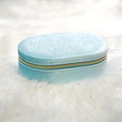 Ovāla flaneļa juvelierizstrādājumu organizatora kastīte ceļojumiem auskari Kaklarota Gredzens Kāzu dāvanu uzglabāšana Pārnēsājama PU ādas juvelierizstrādājumu kastīte Joyero