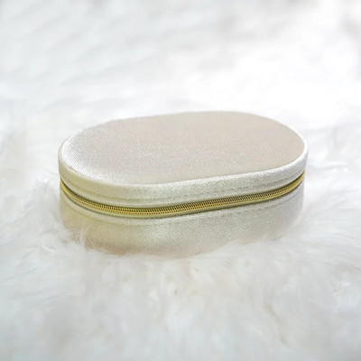 Ovāla flaneļa juvelierizstrādājumu organizatora kastīte ceļojumiem auskari Kaklarota Gredzens Kāzu dāvanu uzglabāšana Pārnēsājama PU ādas juvelierizstrādājumu kastīte Joyero