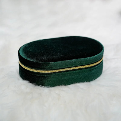 Ovāla flaneļa juvelierizstrādājumu organizatora kastīte ceļojumiem auskari Kaklarota Gredzens Kāzu dāvanu uzglabāšana Pārnēsājama PU ādas juvelierizstrādājumu kastīte Joyero