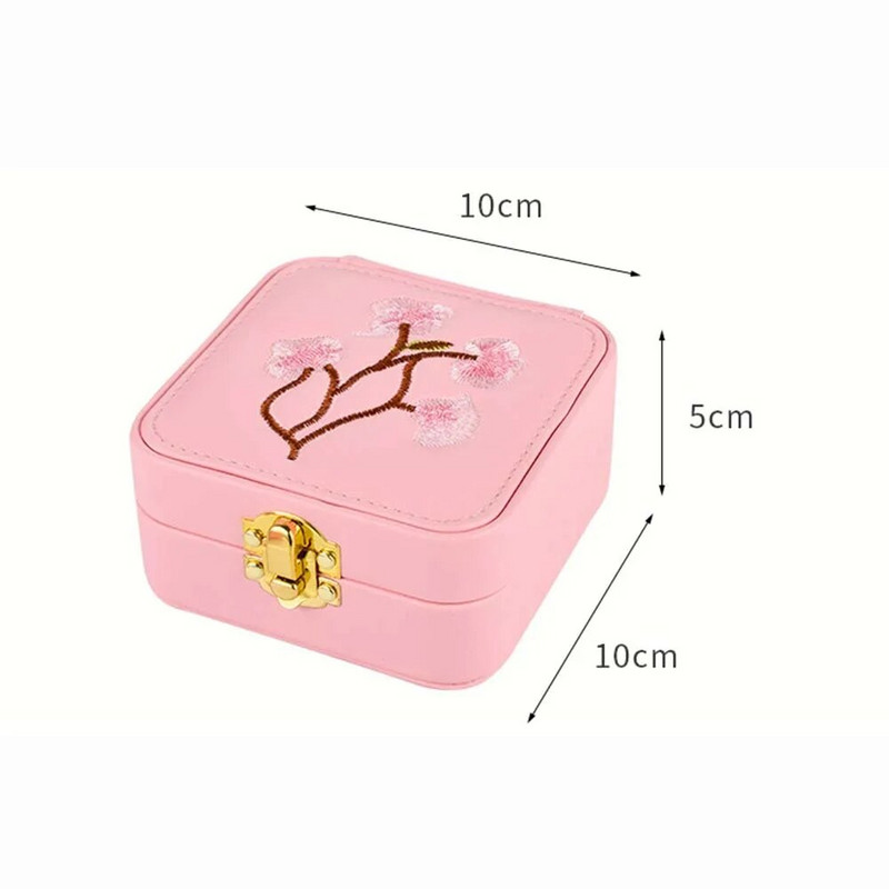 Uus LED-valgusega ehtekarp koos peegli lilltikandiga reisisõrmus Kõrvarõngad kaelakee korraldaja Flip Cover vitriin hoiukohver