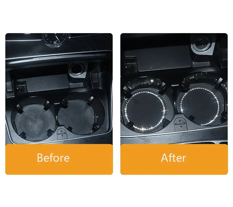 Automobilio neslystantis vandens puodelio padėklas deimantinis kalnų krištolinis papuošimas automobilio salono puodelio buteliukas Neslystantis guminis kilimėlis Automobilių priedai