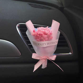 Δωρεάν αποστολή Αποσμητικό αέρα Rose Flower Διαχύτης αρωμάτων αυτοκινήτου με φυσική οσμή Κλιπ αρωματοθεραπείας με διαμάντια