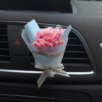 Δωρεάν αποστολή Αποσμητικό αέρα Rose Flower Διαχύτης αρωμάτων αυτοκινήτου με φυσική οσμή Κλιπ αρωματοθεραπείας με διαμάντια