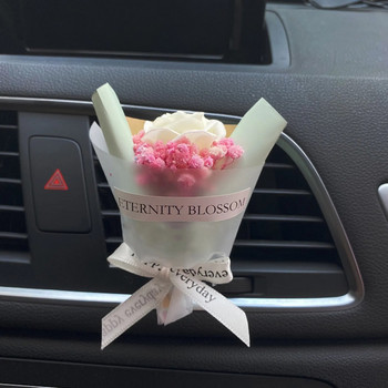 Безплатна доставка Освежител за въздух Rose Flower Car-styling Car Parfume Diffuser Естествена миризма Климатик Diamond Ароматерапия Щипка