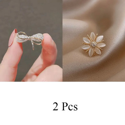 Μόδα Σετ καρφίτσα Λουλούδι Φιόγκος Καρφίτσες για γυναίκες Μεταλλική αντιθαμβωτική καρφίτσα πέτο σταθερές καρφίτσες ρούχων Παλτό πουλόβερ Αξεσουάρ ρούχων