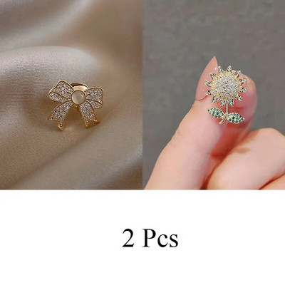 Μόδα Σετ καρφίτσα Λουλούδι Φιόγκος Καρφίτσες για γυναίκες Μεταλλική αντιθαμβωτική καρφίτσα πέτο σταθερές καρφίτσες ρούχων Παλτό πουλόβερ Αξεσουάρ ρούχων