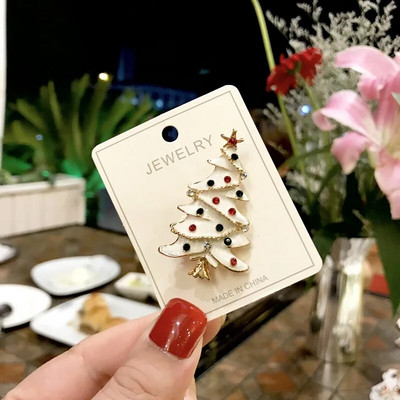 Jõuluemailiga pross Lumememm Jõuluvana Puupärg Metallist nööpnõelad Moeehted Kingitus naistele Häid jõule kaunistuskingitused