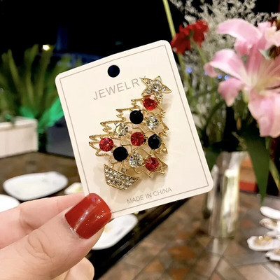 Jõuluemailiga pross Lumememm Jõuluvana Puupärg Metallist nööpnõelad Moeehted Kingitus naistele Häid jõule kaunistuskingitused