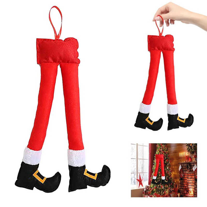 Ziemassvētku rūķītis Ziemassvētku vecīša kājas Ziemassvētku rūķu kāju dekors Automašīnu rotājumi Audums Elf kājas Labākās dāvanas Svētku plīša lelles bērniem bērniem