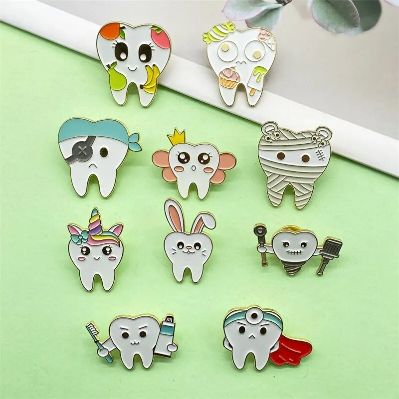 Naljakas multikas Armas armastushamba kujundus Metallist emailist pross Mood isikupära Puu hambamärk Nõel Rõivad Aksessuaarid Ehted