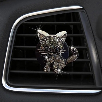 Освежител за въздух за кола Bear Pilot Vent Парфюм Сладка котка Скъпоценен камък Освежители за въздух за кола Щипки за вентилация Сладък анимационен декор Автоаксесоари