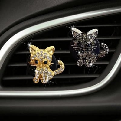 Auto gaisa atsvaidzinātājs Bear Pilot Vent Smaržas Cute Cat Gemstone Auto gaisa atsvaidzinātāji Vent Clips Jauki multfilmu dekori Auto aksesuāri