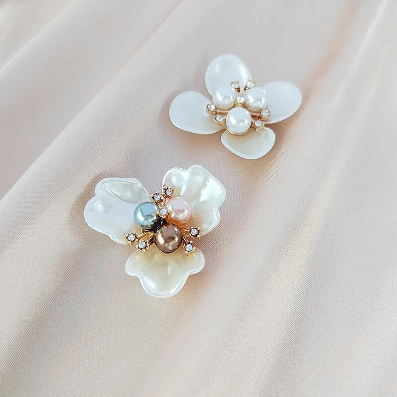 10 τμχ Κρυστάλλινα μαργαριτάρια σε σχήμα λουλουδιών κουμπιά αστραφτερά στρας Πενταπέταλα λουλούδια διακοσμητικά κουμπιά καρφίτσα καπέλο ρούχα Ρούχα DIY Craft