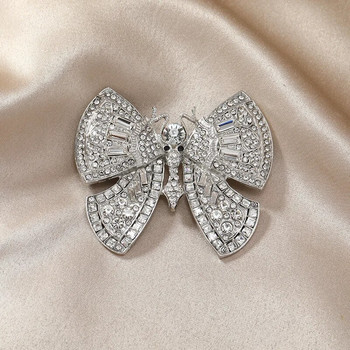 Модна брошка с кристална пеперуда за жени, момичета, корсаж с пайети и кристали, насекоми, значки, бижута, подаръци