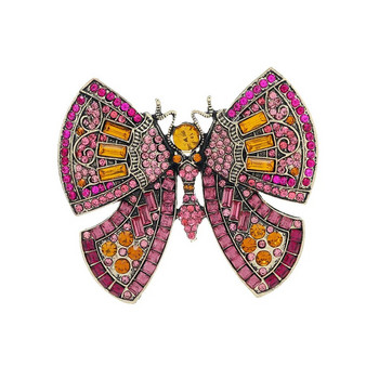 Модна брошка с кристална пеперуда за жени, момичета, корсаж с пайети и кристали, насекоми, значки, бижута, подаръци