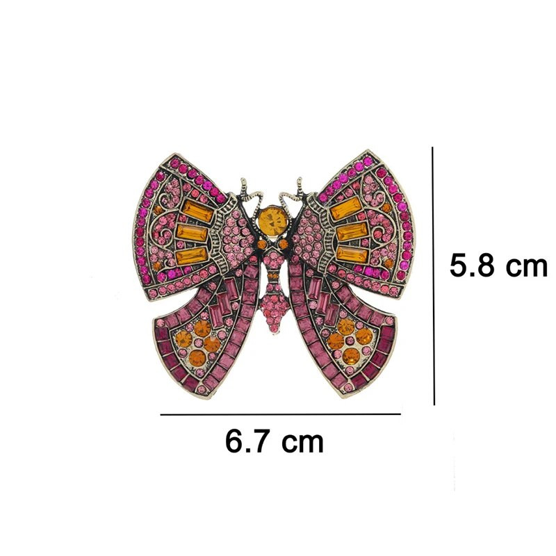 Modes kristāla tauriņu piespraude sievietēm, meiteņu kristāls
