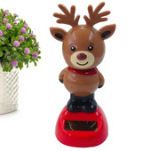 Jucării de dans cu energie solară de Crăciun Jucării solare de Crăciun Ornamente de dans Mașină drăguță care scutură capul păpușă Elan Moș Crăciun Om de zăpadă Pinguin