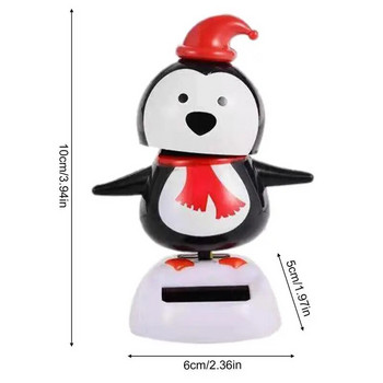 Коледни соларни танцуващи играчки Коледни слънчеви играчки Танцуващи орнаменти Сладка кола, клатеща глава Кукла Лос Дядо Коледа Снежен човек Пингвин