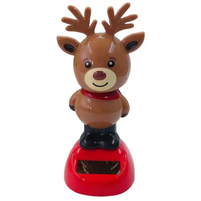 Jucării de dans cu energie solară de Crăciun Jucării solare de Crăciun Ornamente de dans Mașină drăguță care scutură capul păpușă Elan Moș Crăciun Om de zăpadă Pinguin